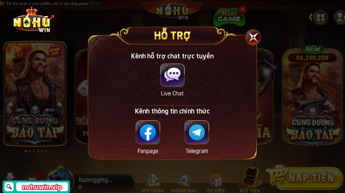 Các kênh liên hệ Nohuwin nhanh chóng và tiện lợi